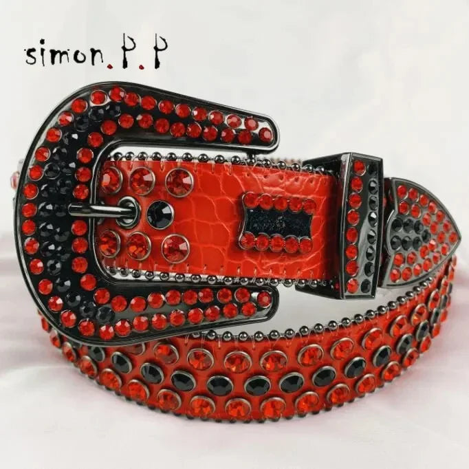 Rhinestone Belts for Women Luxury Diamond Strap Cowgirl