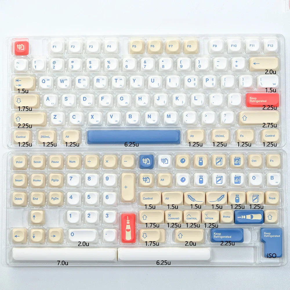 KBDiy KOA Keycaps GMK Soymilk 140 Keys PBT