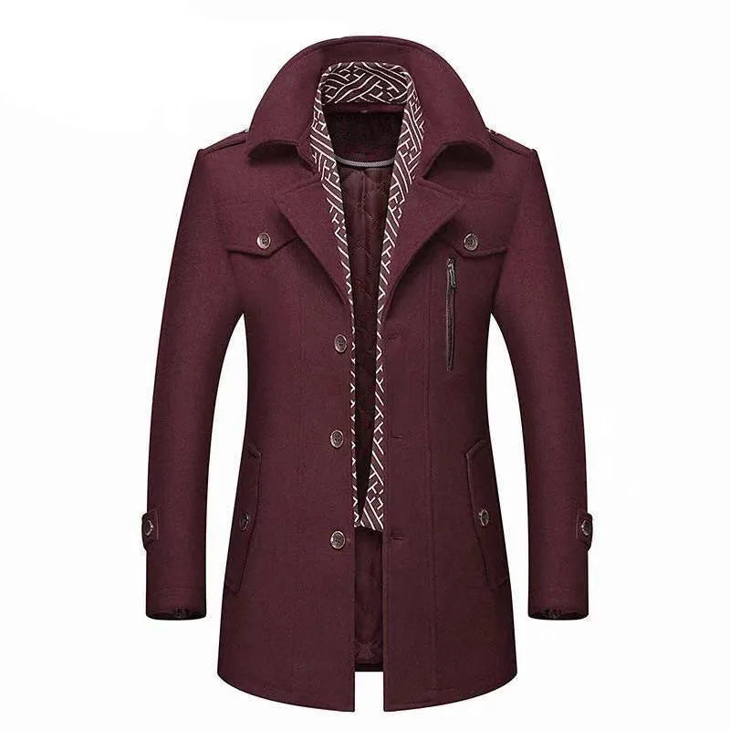 Winter Men Wool Coats New Fashion Middle Long