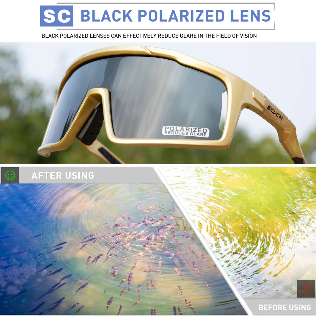 SCVCN Outdoor Polarized Cycling Sunglasses MTB Road UV400