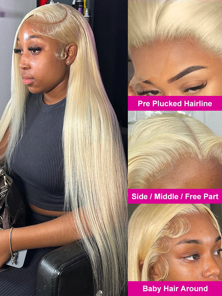 30 32 Inch Straight 13x4 13x6 613 Blonde