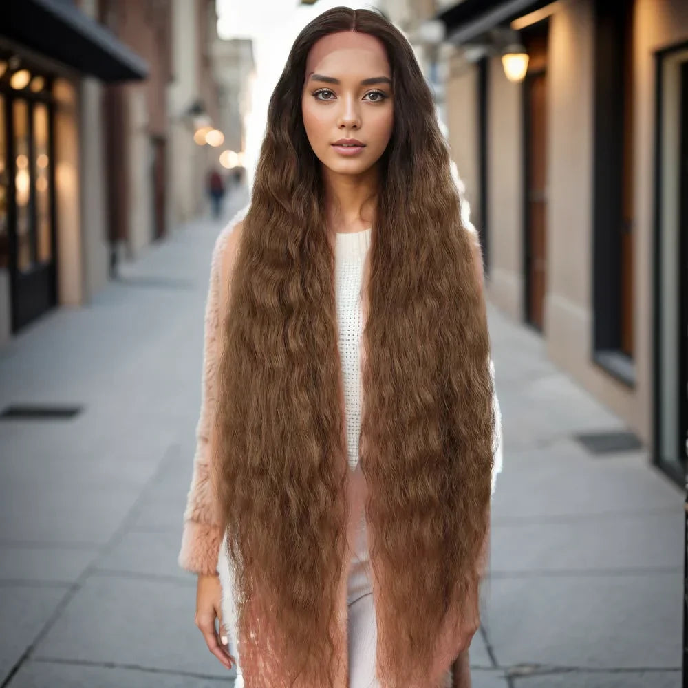 41in/104cm Lace Front Super Long Wavy Wig Middle