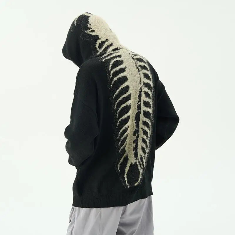 Hip Hop Hooded Sweaters Men Winter Oversized Knitwear