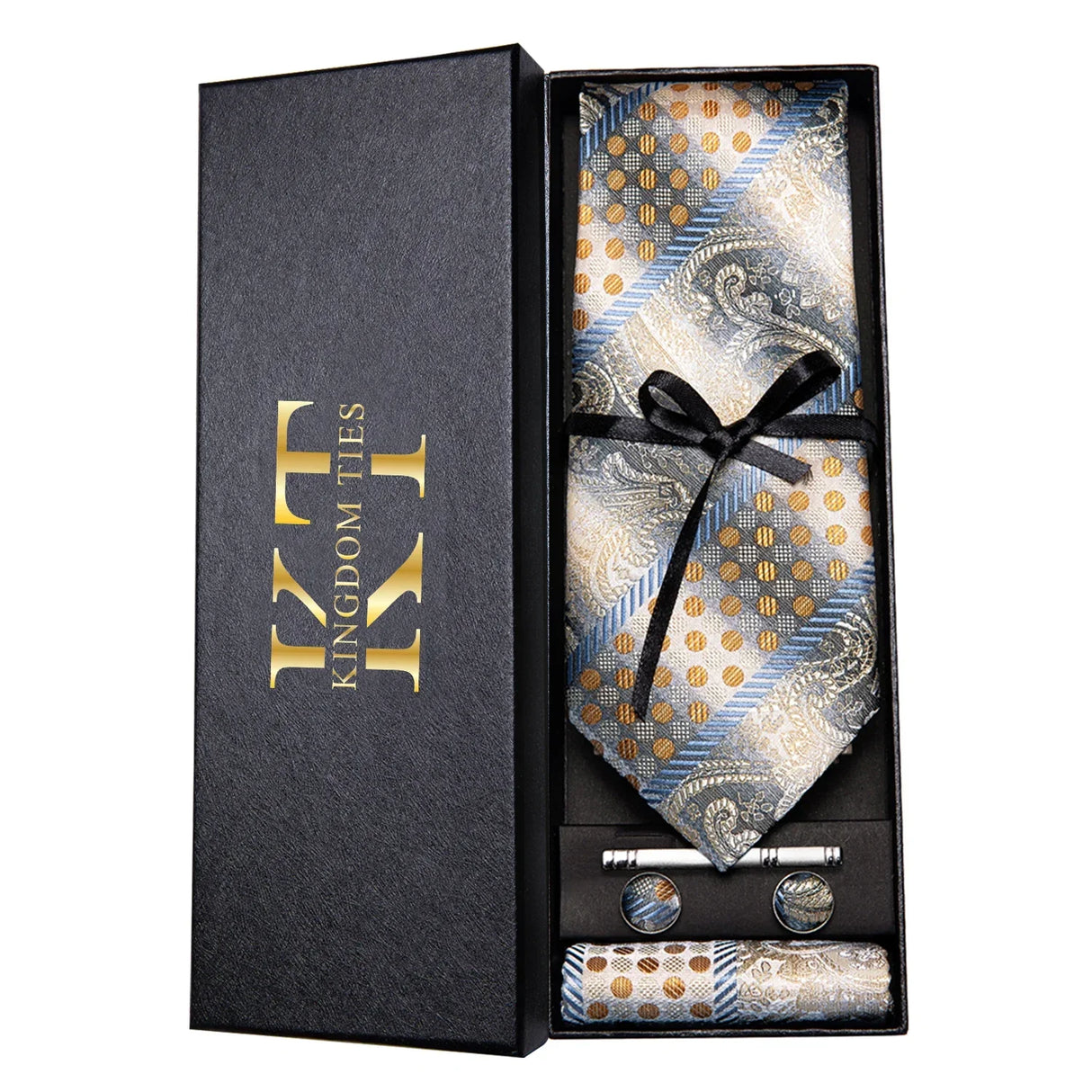 HiTie Navy Plaid For Men Silk Woven Ties