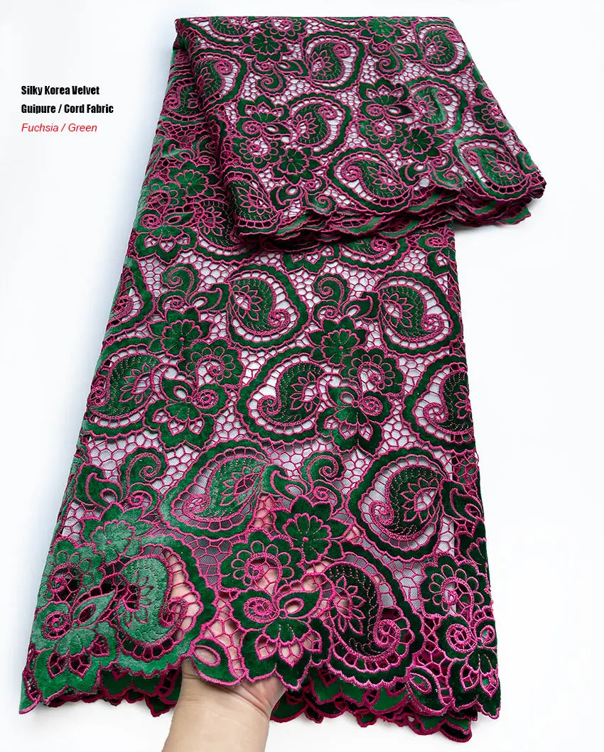 Highest Quality Original Korea Velvet Lace African Guipure