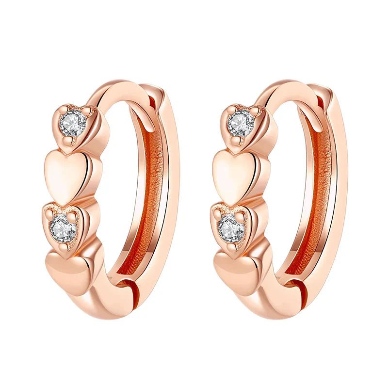 Rose Gold Hoop Earrings For Women 925 Silver