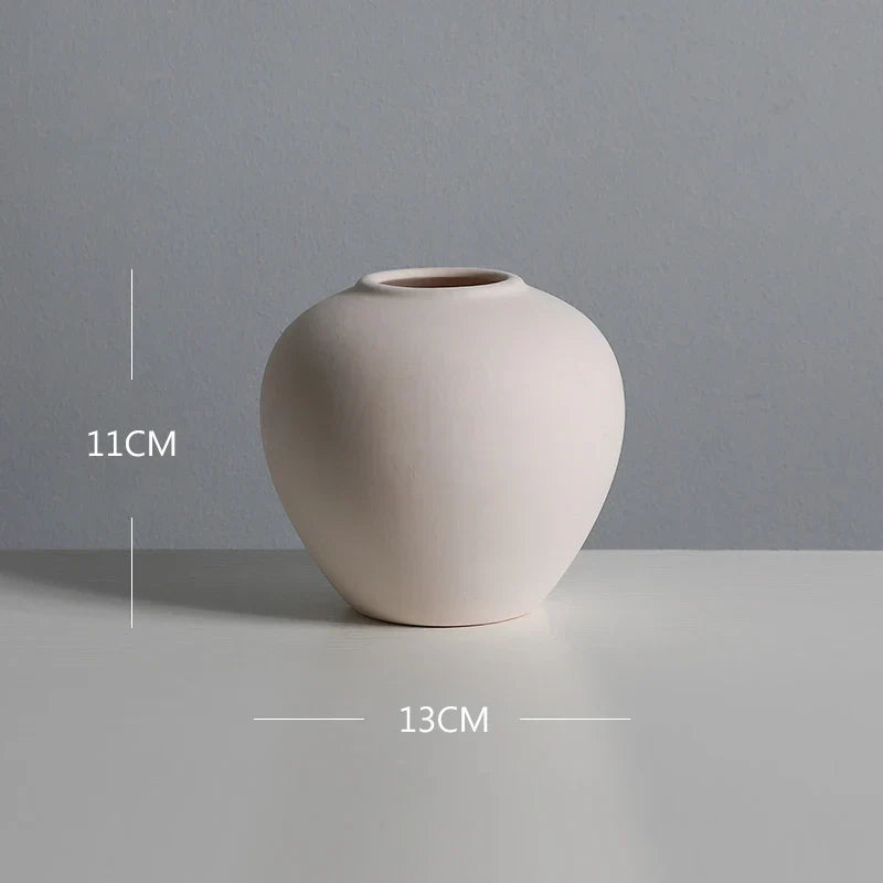 Nordic White Tabletop Vases Ceramic Flower Vase Living