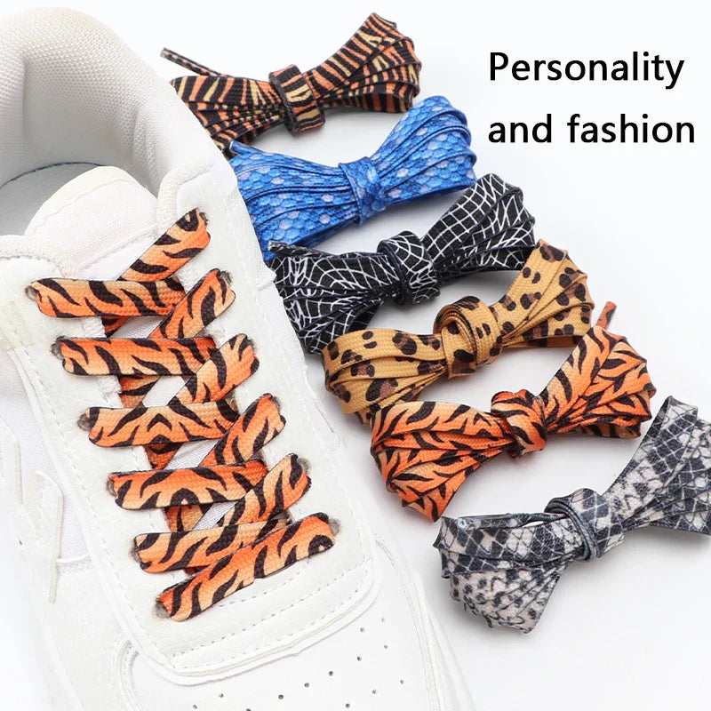 Animal Pattern Shoelaces Flat AF1AJ Sneakers Shoe laces