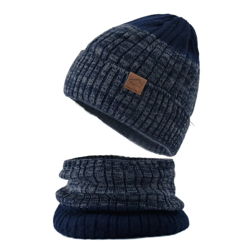 Winter Hat for Men Pullover Hat Scarf Sets
