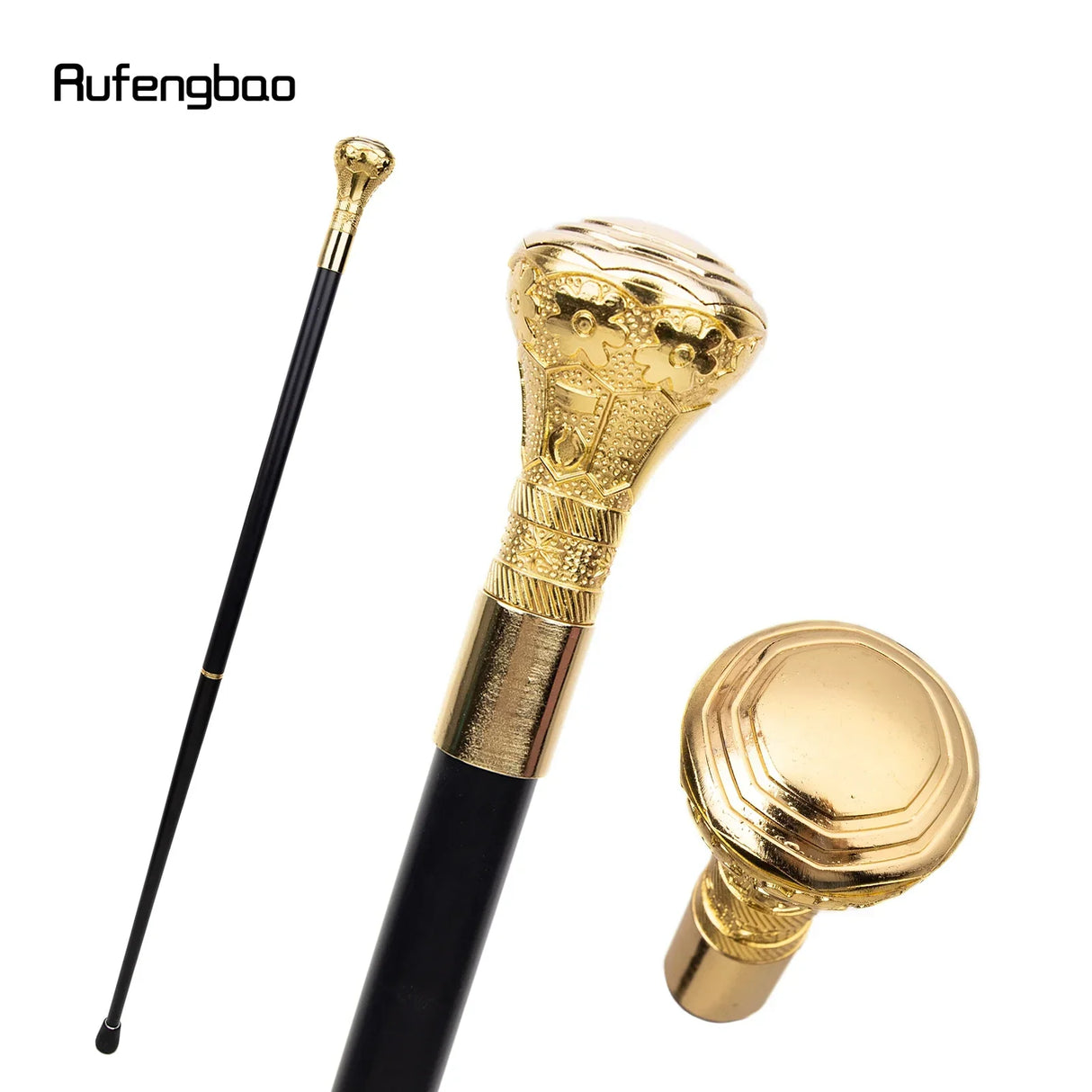 Golden Luxury Octagon Handle Walking Stick with Hidden