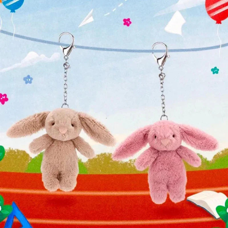 Stuffed Animals Cute Cartoon Rabbit Keychain Love Pompom