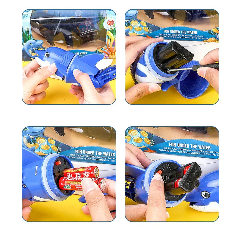 Baby Bath Toys Electric Floating Rotation Funny Dolphin