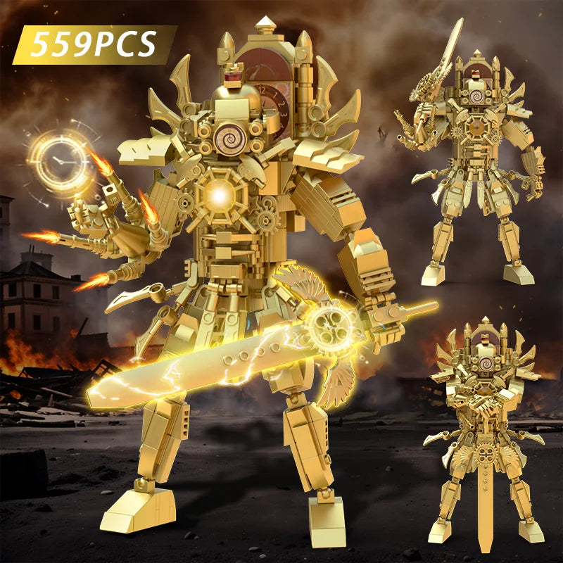 Moc Skibidi Toilet Builing Blocks Titan Clock Man