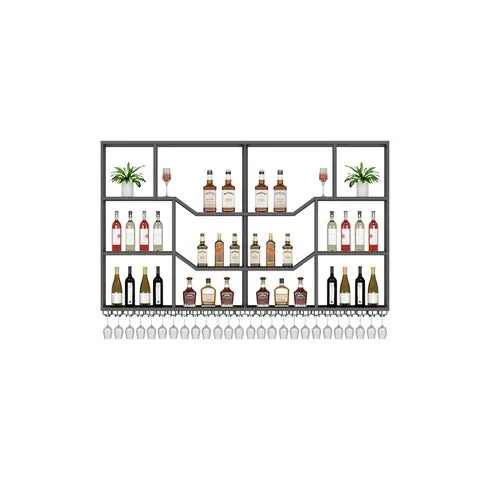 Metalic Wall Mounted Wine Cabinet Restaurant Patio Metalic