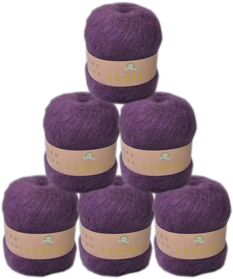 6 Balls Angora Mohair Wool Yarn for Knitting