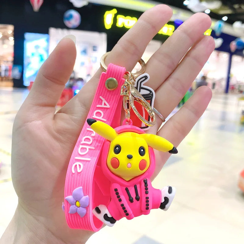 Pokemon Keychain Anime Figures Pikachu Cartoon Key Chain