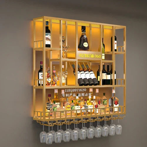 Club Hanging Wine Cabinet Shelf Whisky Liquor Display