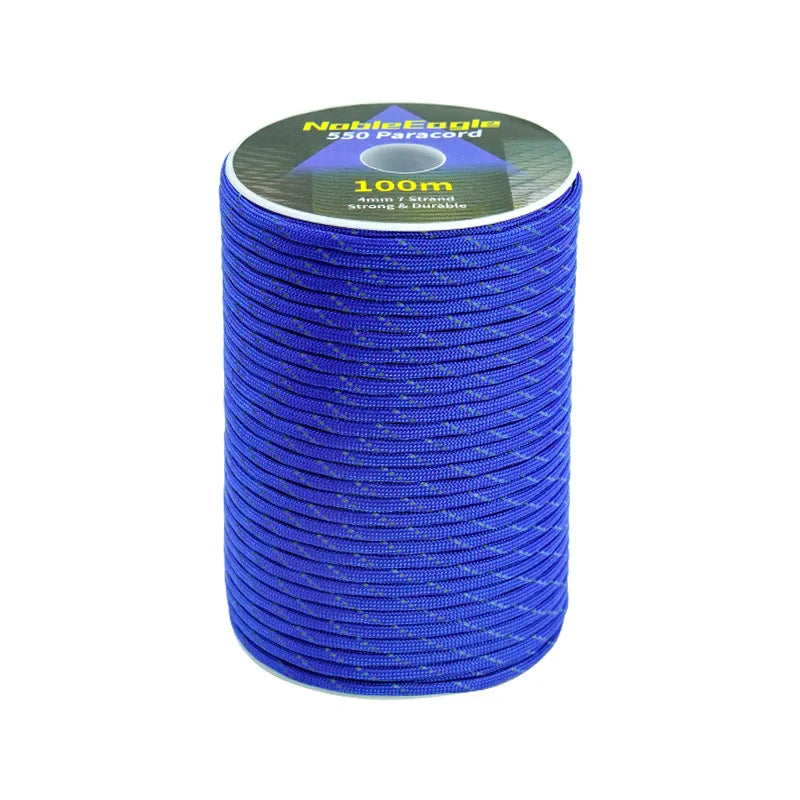100m 550 Military Reflective Paracord 7 Strand 4mm