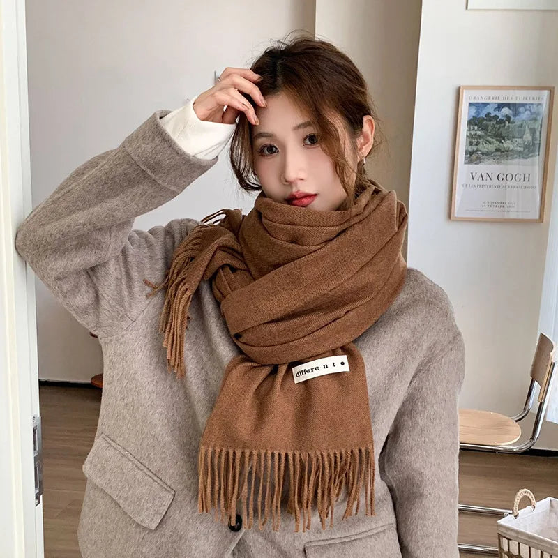 Luxury Brand Wool Scarf For Women Men Solid