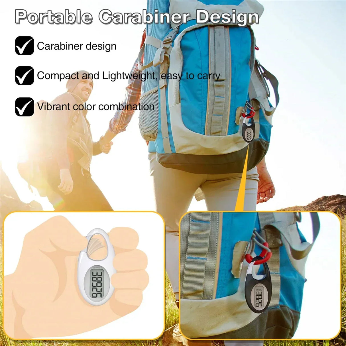 FITCENT 3D Pedometer for Walking Simple Step Tracker