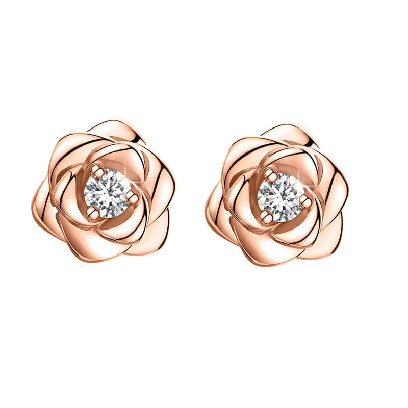 Rose Gold Hoop Earrings For Women 925 Silver
