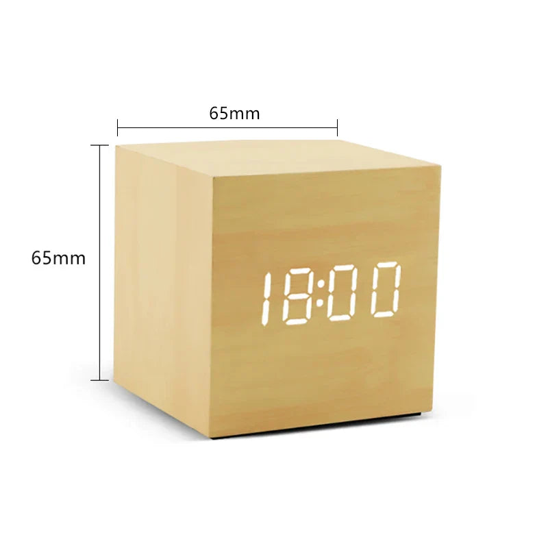 Modern Wooden Led Smart Alarm Clocks For Bedrooms