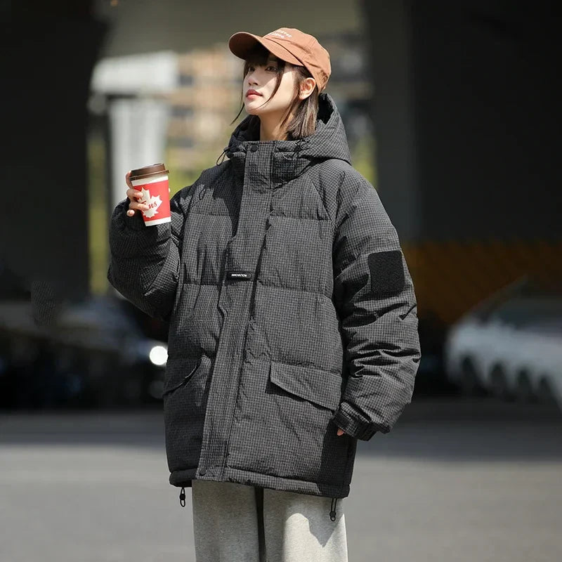 2023Winter High Quality Down Jacket Men Hooded Zip-Up