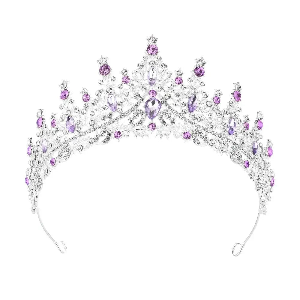 Vintage Queen Crown Durable Gorgeous Baroque Crystal Headbands