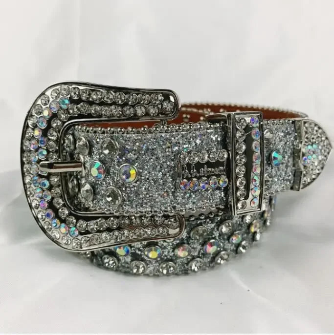 Rhinestone Belts for Women Luxury Diamond Strap Cowgirl