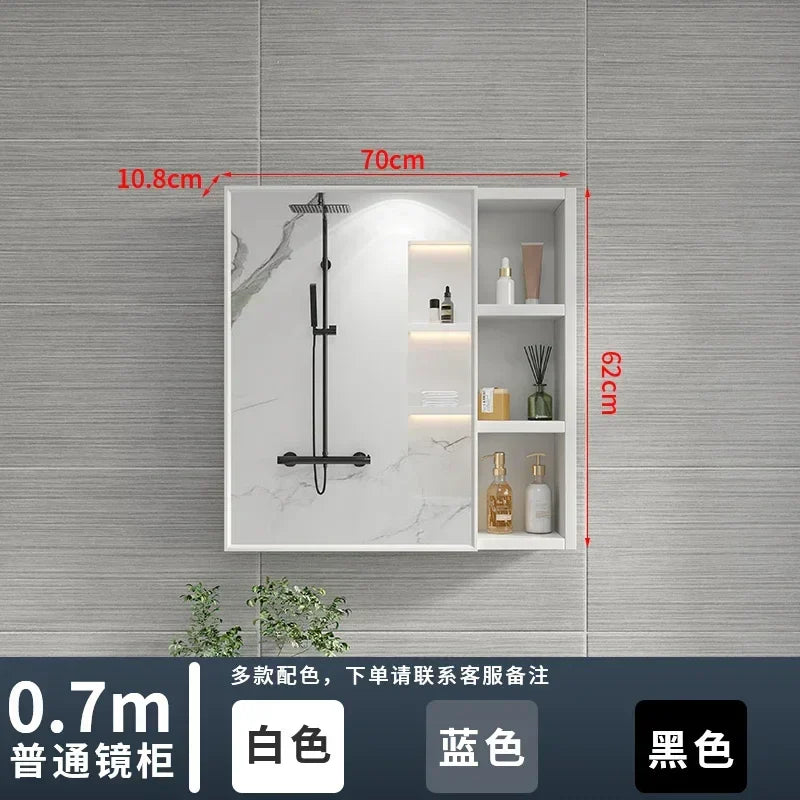 Italian Aluminum Alloy Smart Bathroom Mirror Cabinets Luxury