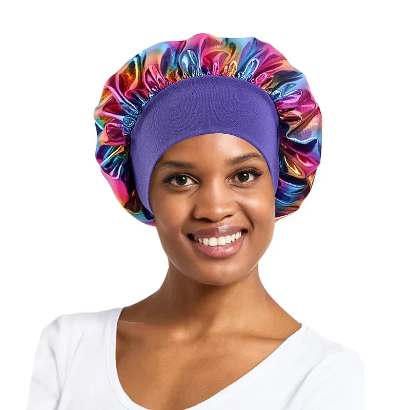 New Women's Laser Satin Bonnet Night Sleep Hat