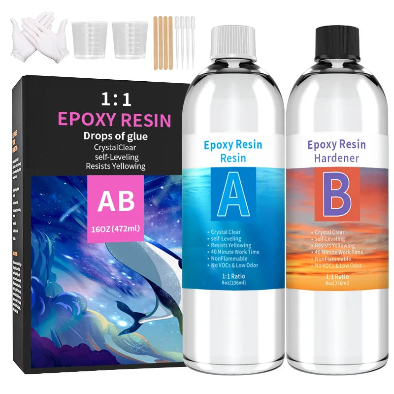 1:1 AB Crystal Epoxy Resin Glue Kit With