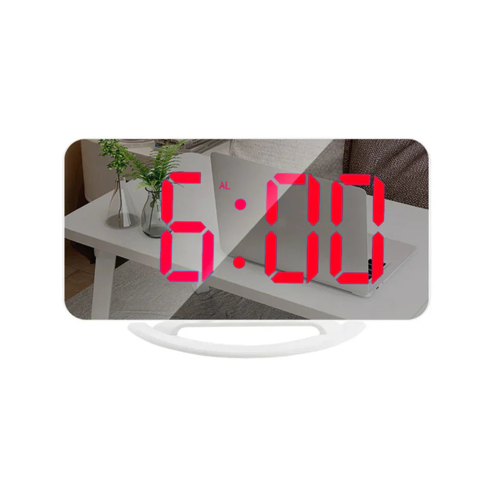 New Digital Alarm Clock 7" Large LED Mirror