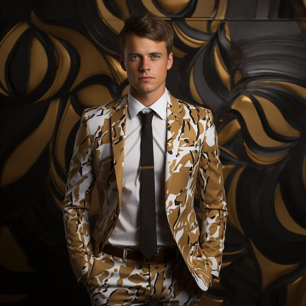 2024 Leopard Print Men's Trouser Suit Men's 3d