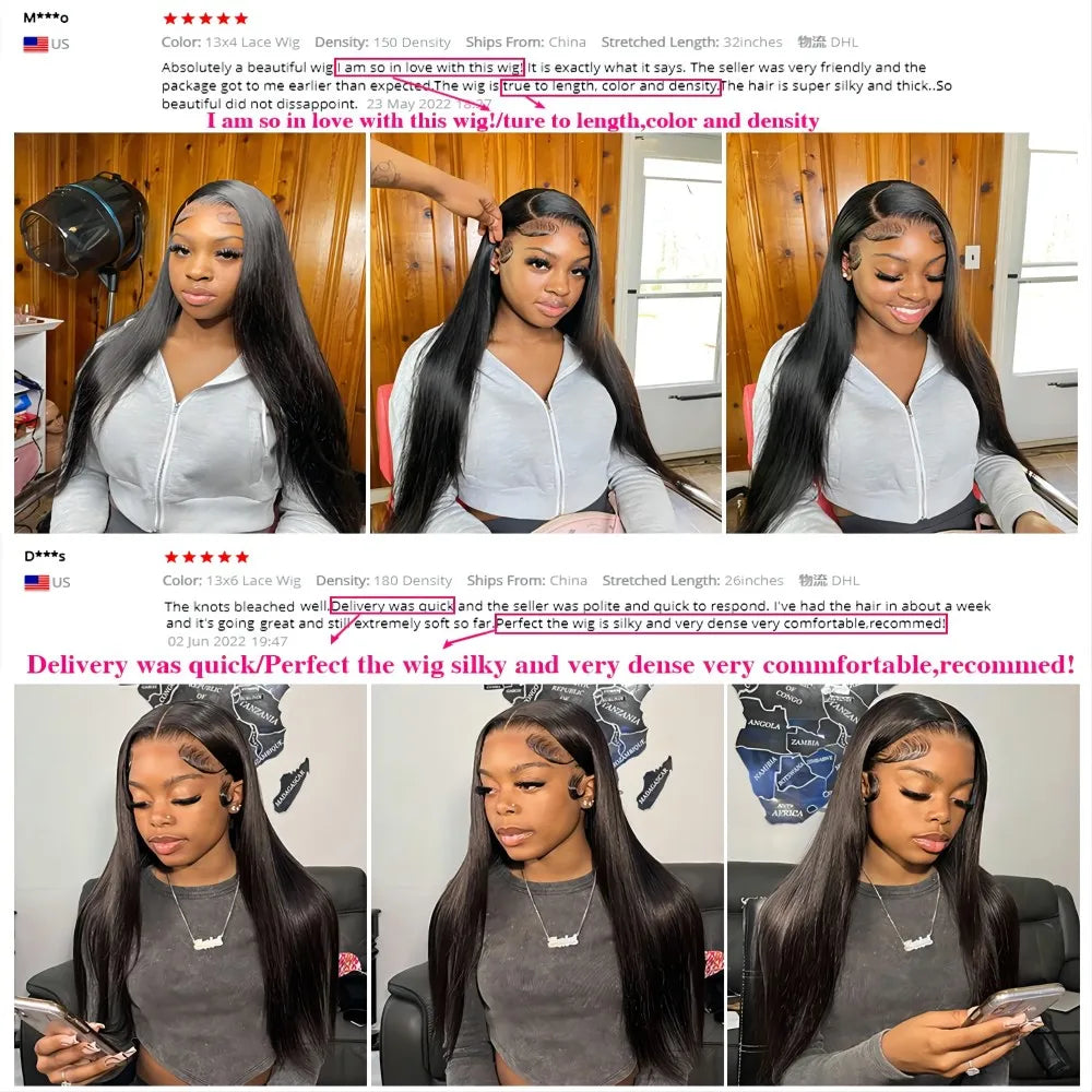 HD Transparent 13x4/13x6 Straight Lace Front Wig 4x4