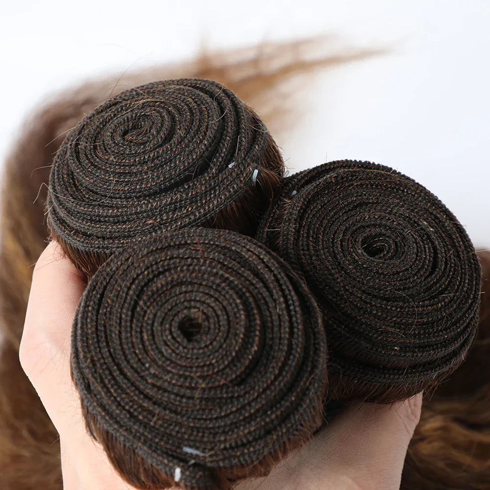 Highlight Kinky Straight Bundles Brazilian P4/27 Ombre Brown