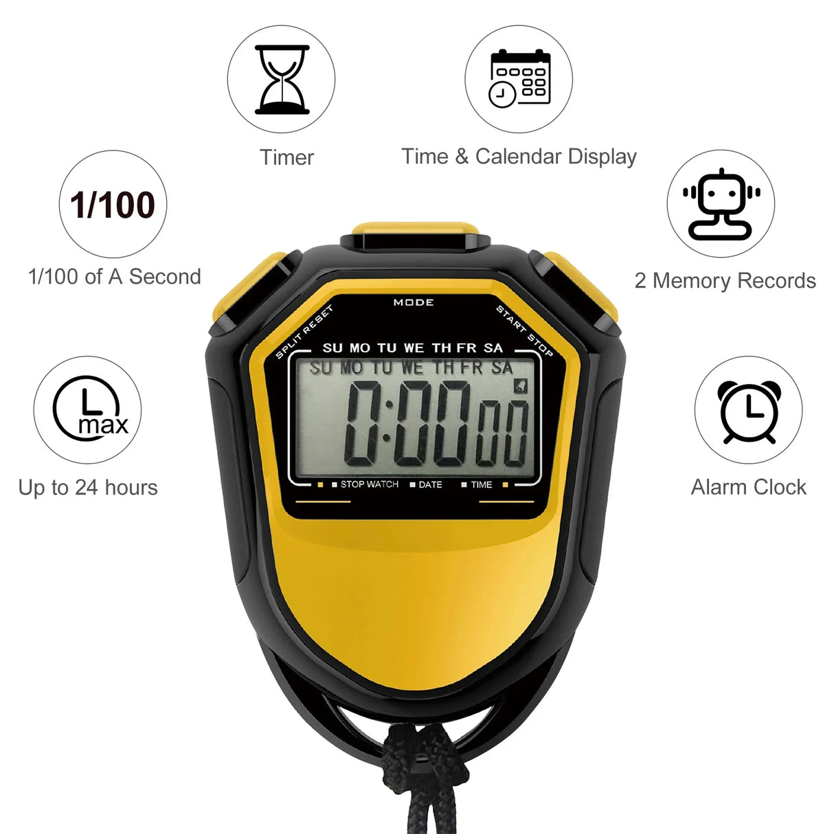 Waterproof Stopwatch Digital Handheld LCD Timer Chronographs Sports