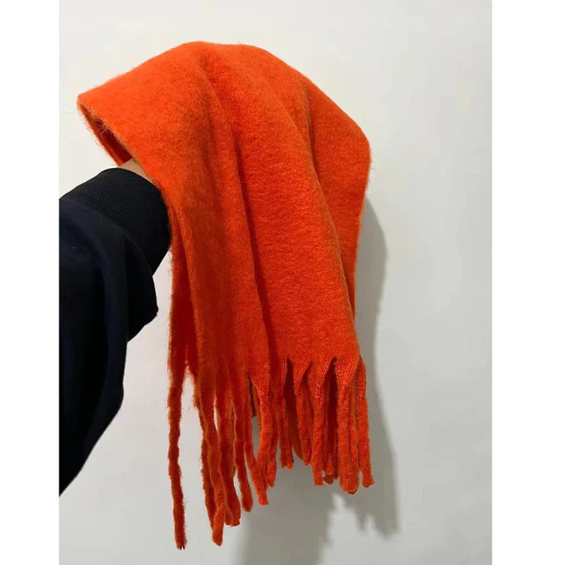 Luxury Cashmere Bright Solid Color Women Scarf Winter