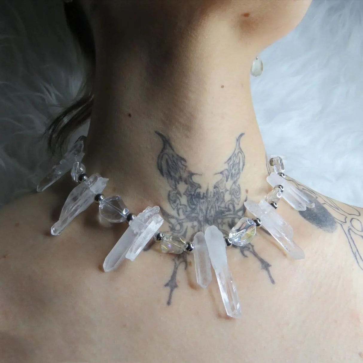 2023 New Rivet Punk Necklace Geometry Spine Thorny