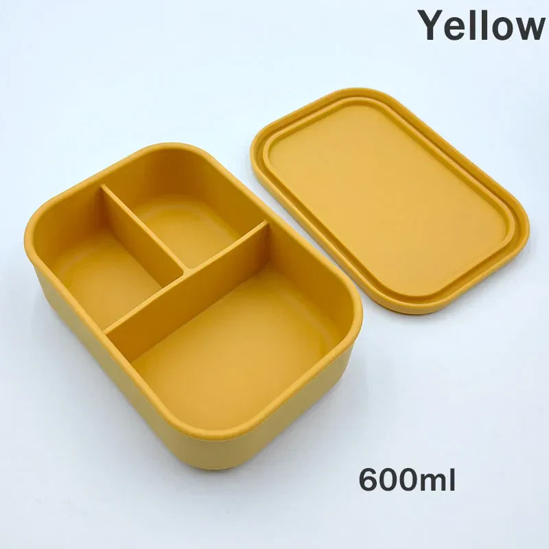 Silicone Bento Lunch Box For Kids 3-compartment Lunch