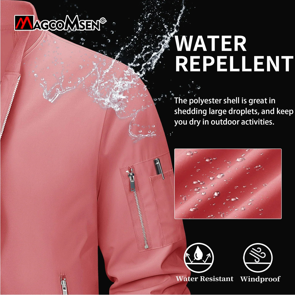 MAGCOMSEN Men's Lightweight Casual Jackets Spring Autumn Windbreaker