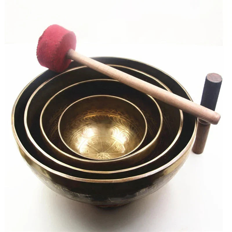 Nepal Large Tibetan Bowls Handmade Brass Singing Bowl