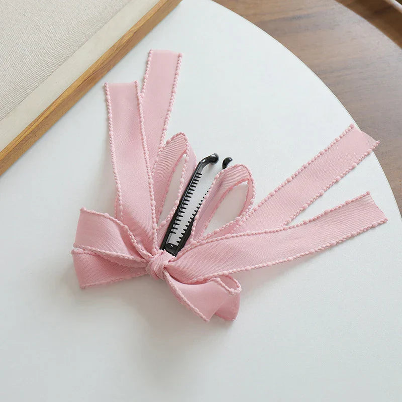Trendy Ribbon Bow Banana Clip Women Girl Colour