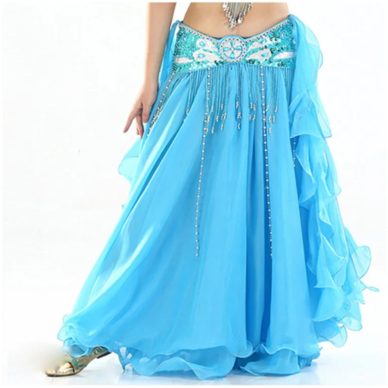 2022 New Belly Dancing Skirt Woman Chiffon Split