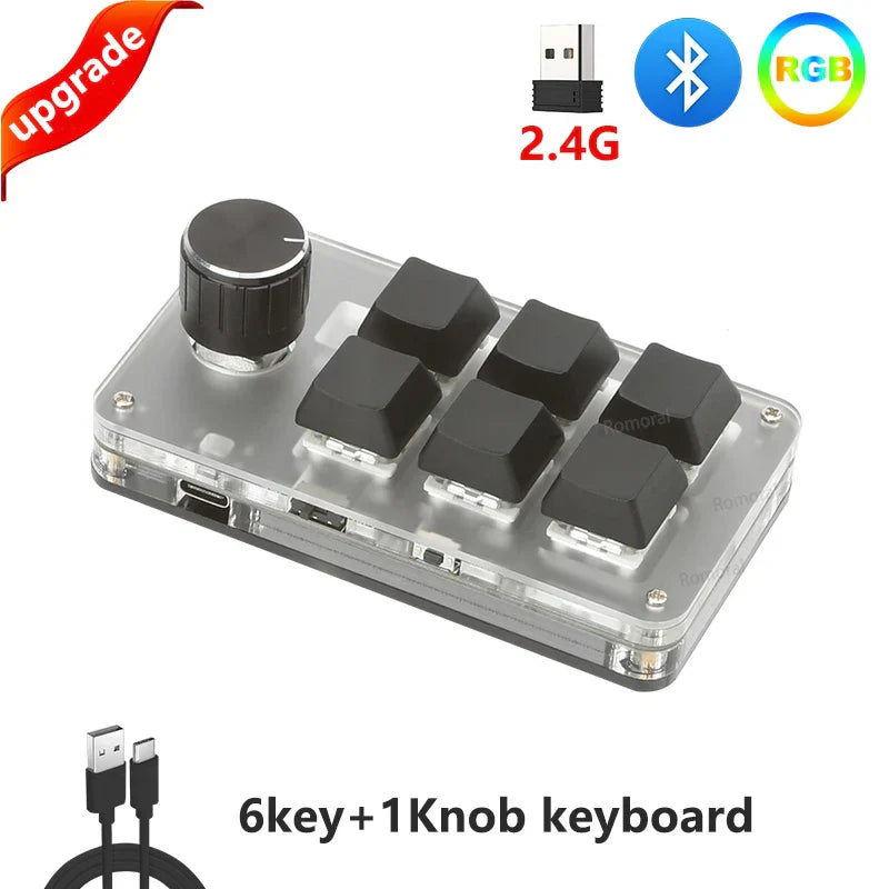 Macro Programming Keyboard Bluetooth USB Backlit 2.4G Wireless