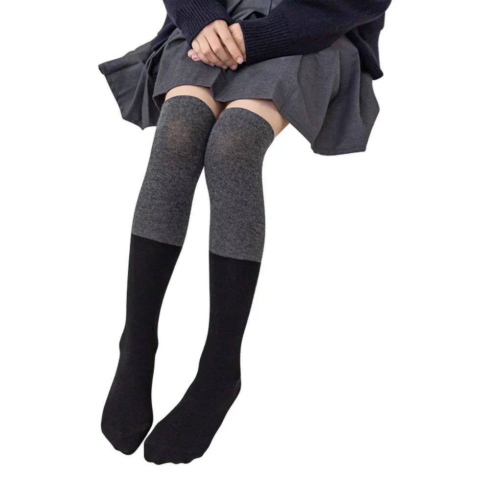 35-42cm Kids Girls Splicing Stockings Winter Warm High