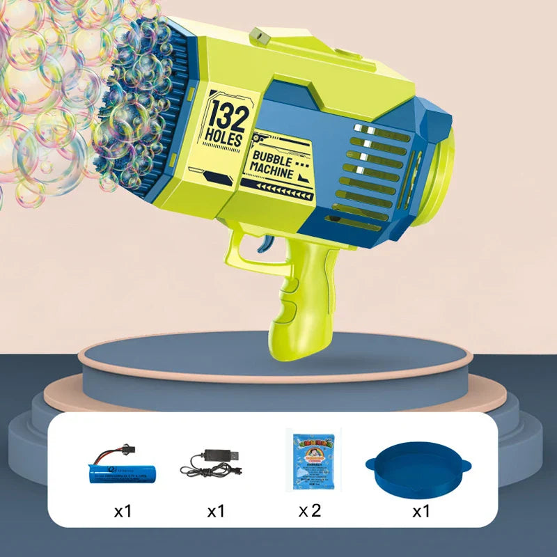 Bubble Gun Kids Toys Rocket 69 Holes Soap
