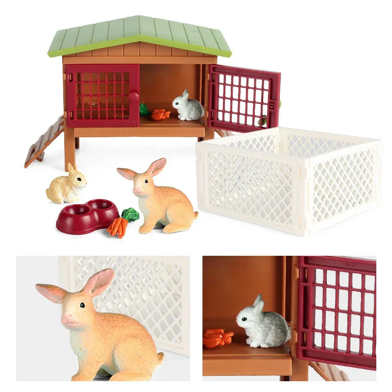 Oenux Farm House Model Action Figures Farmer Motorcycle