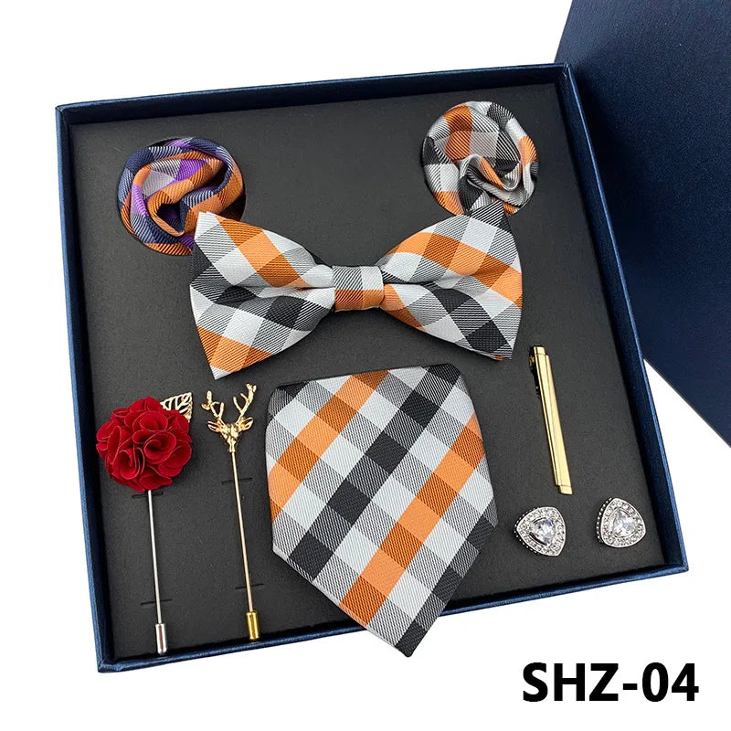 Men's Tie Set Gift Box Fashion Brand Bowtie