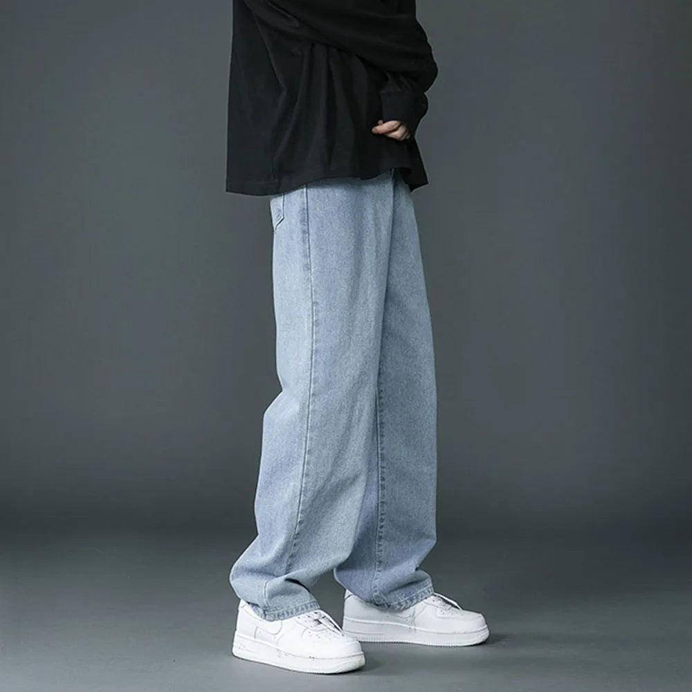 New Korean Fashion Men's Casual Long Jeans Classic